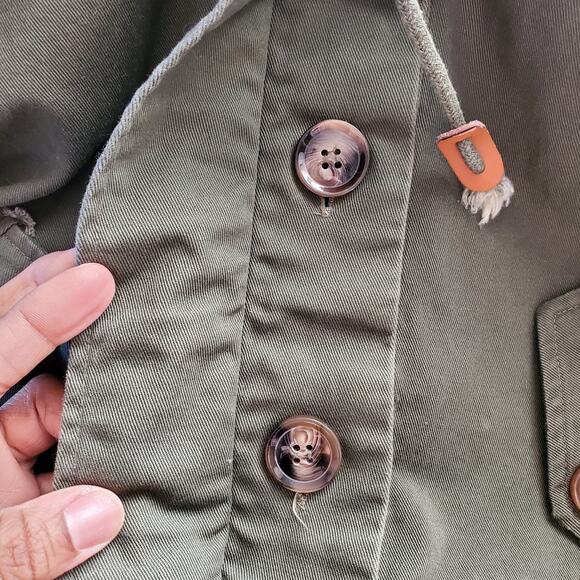 Navie Women's Green Bat Wing Short Canvas Jacket Size S - Picture 5 of 10